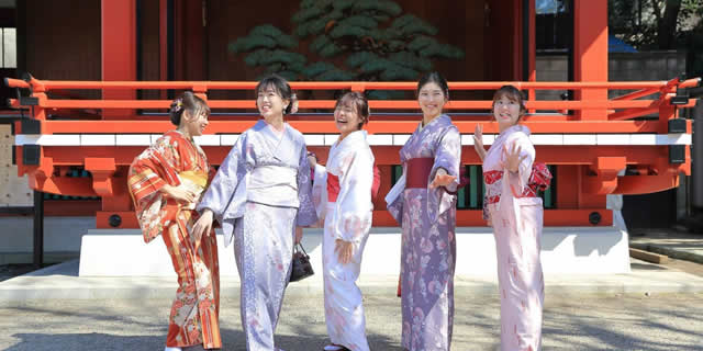 浅草着物散策観光プランお着物の一例